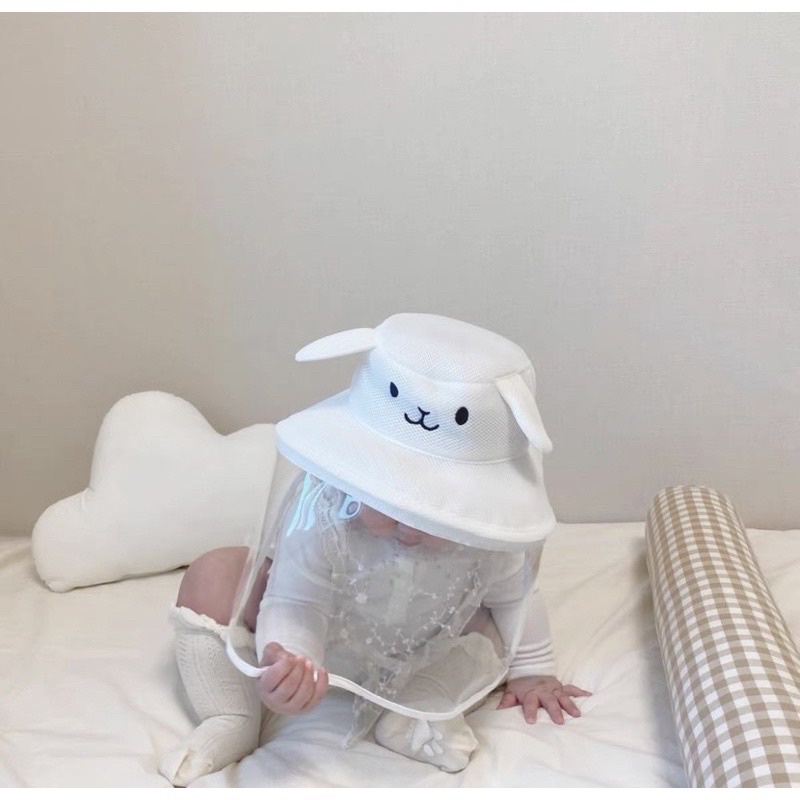 EMMBABYKIDS 小熊防疫帽 可拆卸 寶寶透氣網布拉鍊式 寶寶防疫帽 兒童防疫帽 透氣網布