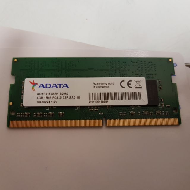 ADATA 威剛 DDR4 2133 4GB 筆記型電腦用記憶體一條 剛從新買的筆電上拆下來因升級用不到故出售