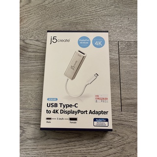 [全新] j5create USB Type-C to 4K DP 轉接器