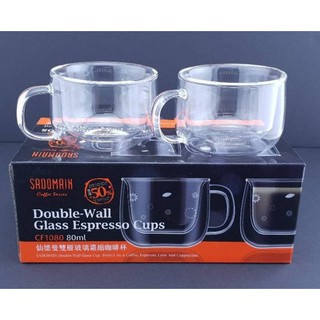 【錢滾滾】仙德曼雙層玻璃濃縮咖啡杯2入80ML/玻璃杯/花茶杯/隔熱杯/造型杯/輕巧杯/對杯