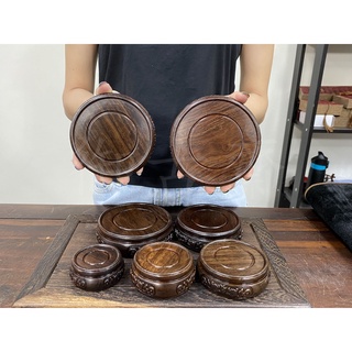 【御古齋】精選 黑檀木 浮雕 圓形底座 兩面通用底座 藝品展示底座 小花臺花座 實用圓底座 [多款尺寸任選] 0317