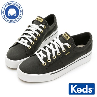 【Keds】JUMP KICK DUO 簡約有機棉厚底鞋-墨黑 (9212W123283)