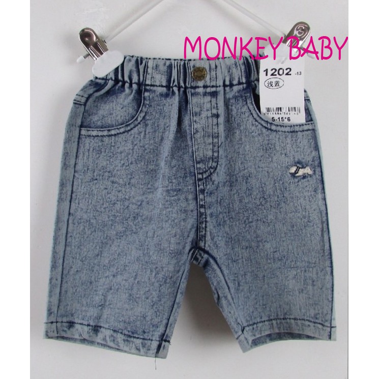 【MONKEY BABY】優質男童雪花牛仔五分褲(1202)