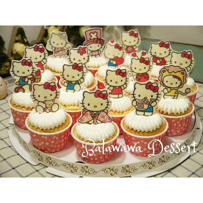 【balawawa dessert】Kitty 卡通杯子蛋糕 杯子蛋糕 生日蛋糕 鮮奶油蛋糕 客製化 慶生派對