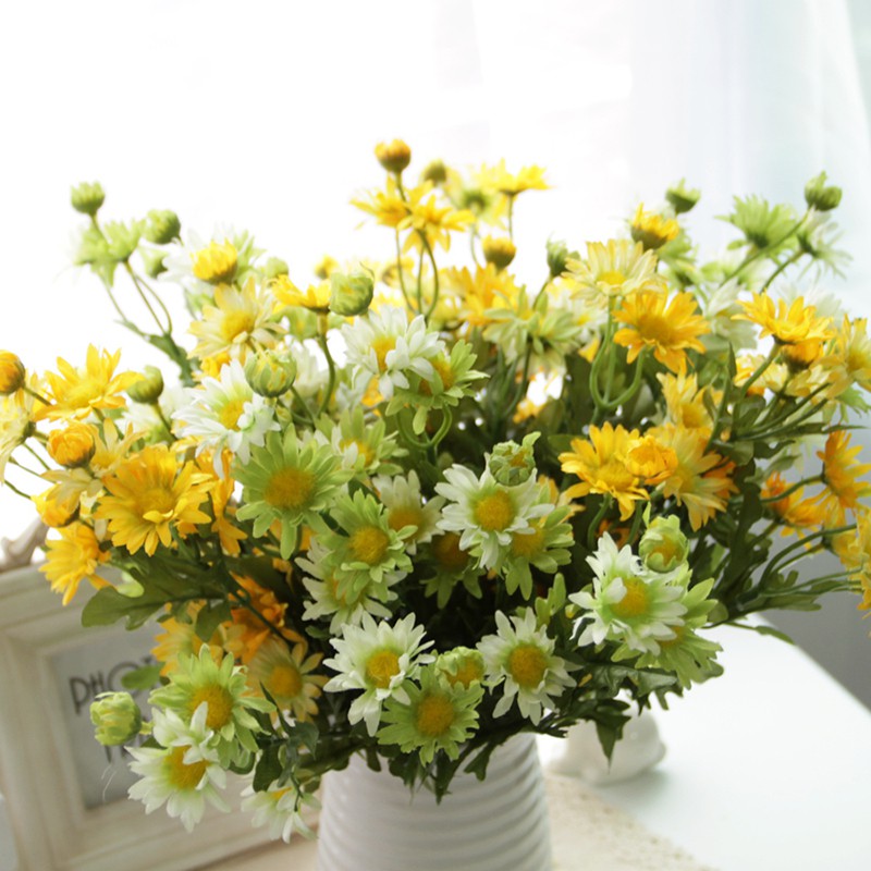 田園春菊花束仿真花假花小野菊絹花假花插花工藝花束仿真飾品 蝦皮購物