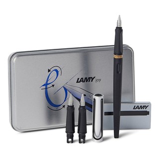 有現貨下單後即可出貨＊LAMY Joy喜悅系列 亮黑銀鋁蓋鋼筆禮盒組(11)＊附三種筆尖