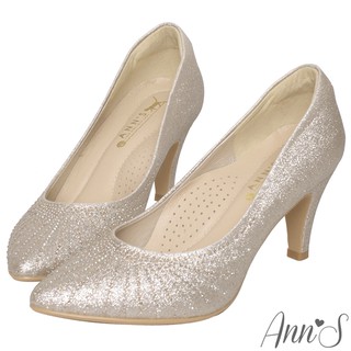 Ann’S幸福光芒-手工燙鑽尖頭婚鞋7.5cm-金(版型偏小)