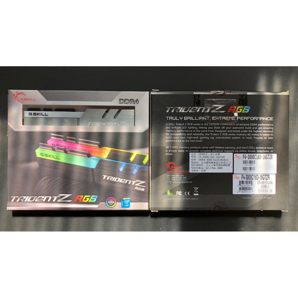 G.SKILL 芝奇 幻光戟 Trident Z RGB DDR4-3000MHz 8GB x2