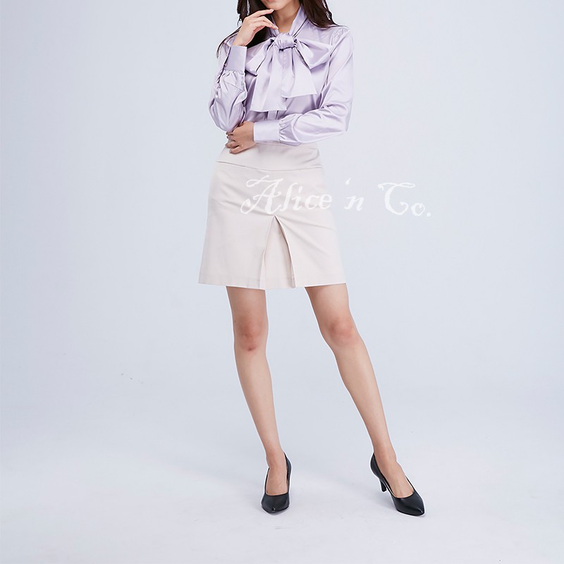 【現貨商品】義大利NARA CAMICIE 粉紫色V領蝴蝶結襯衫