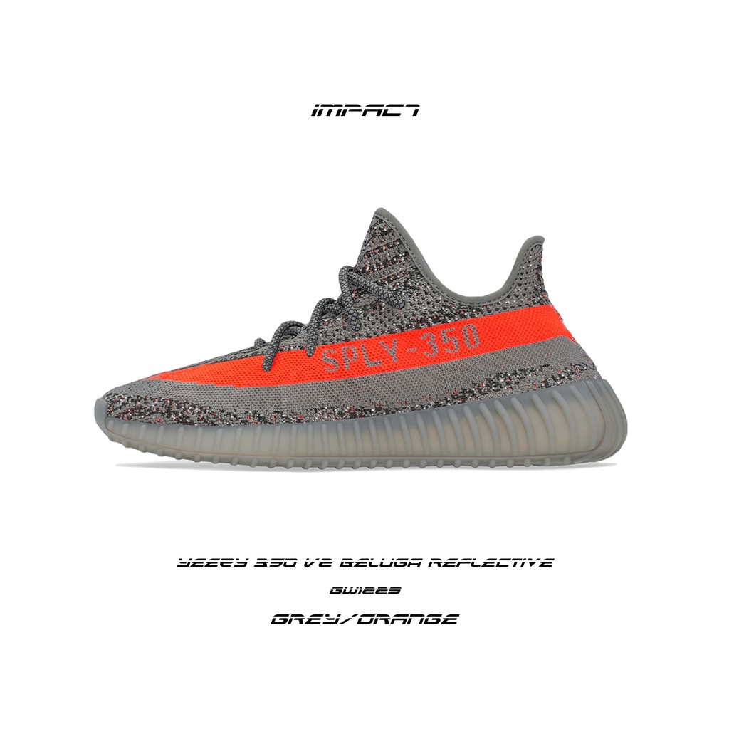 Adidas Yeezy 350 V2 Beluga Reflective 灰橘 全反光 GW1229 IMPACT