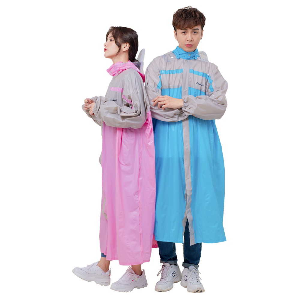 【蝦皮特選】FairRain 玩色風時尚前開式雨衣 顏色:藍、粉、黃、紫、綠 尺寸:2XL、3XL