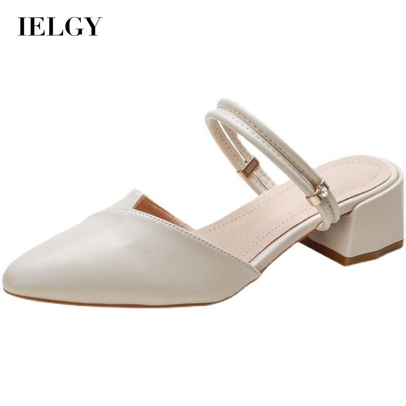 IELGY 兩穿包頭百搭時尚粗跟涼鞋女外穿