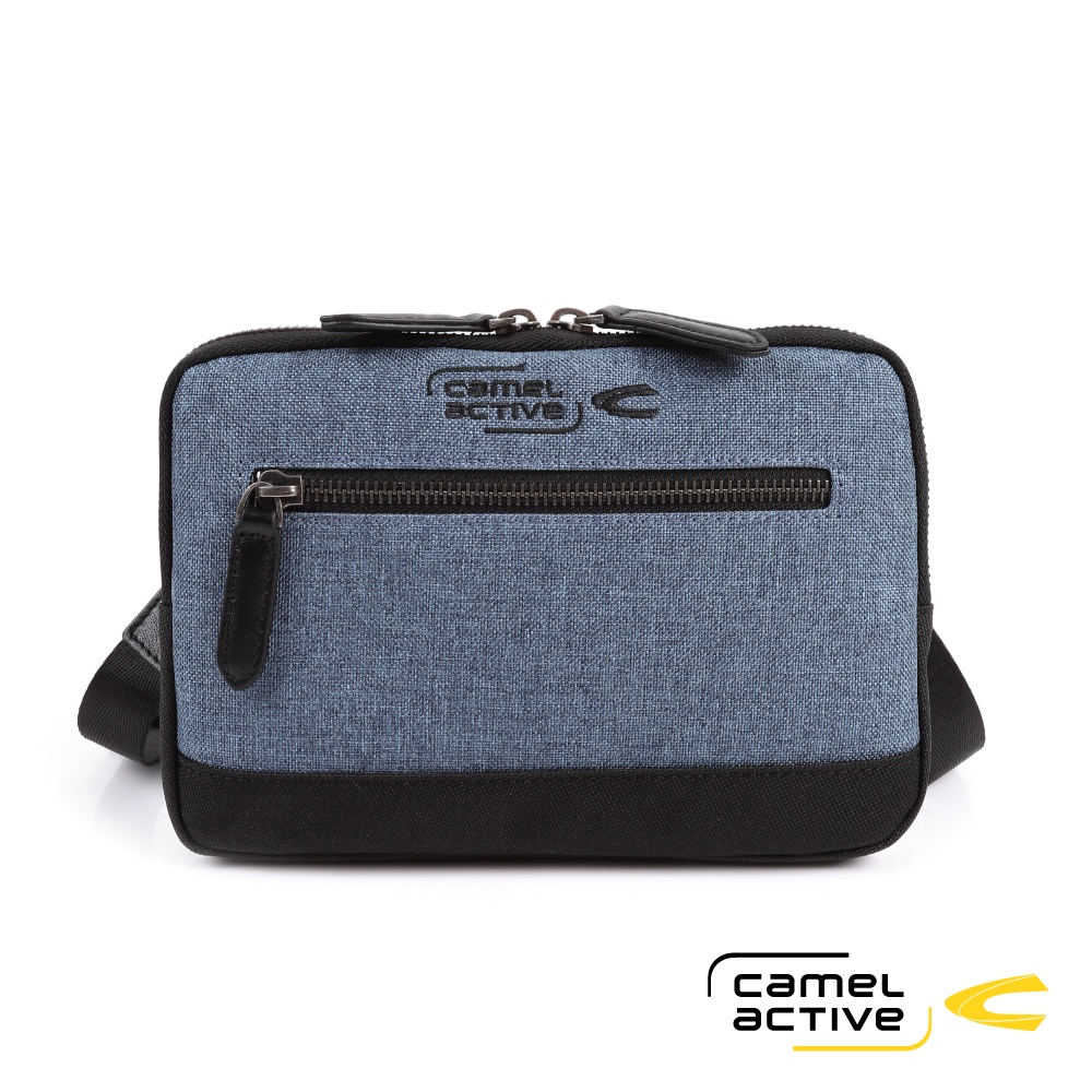 【Camel Active】James系列 休閒個性側背包-黑藍/C28C80002003