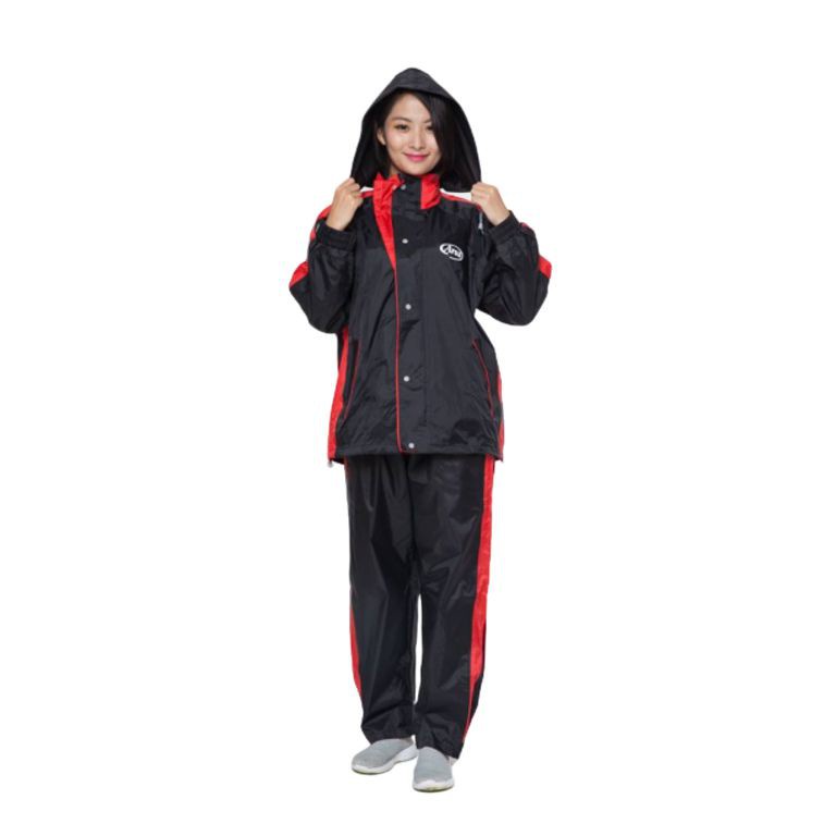 Arai K5 黑紅 兩件式風雨衣 100%台灣布料 網狀內裡  超輕量 柔軟 透氣《淘帽屋》