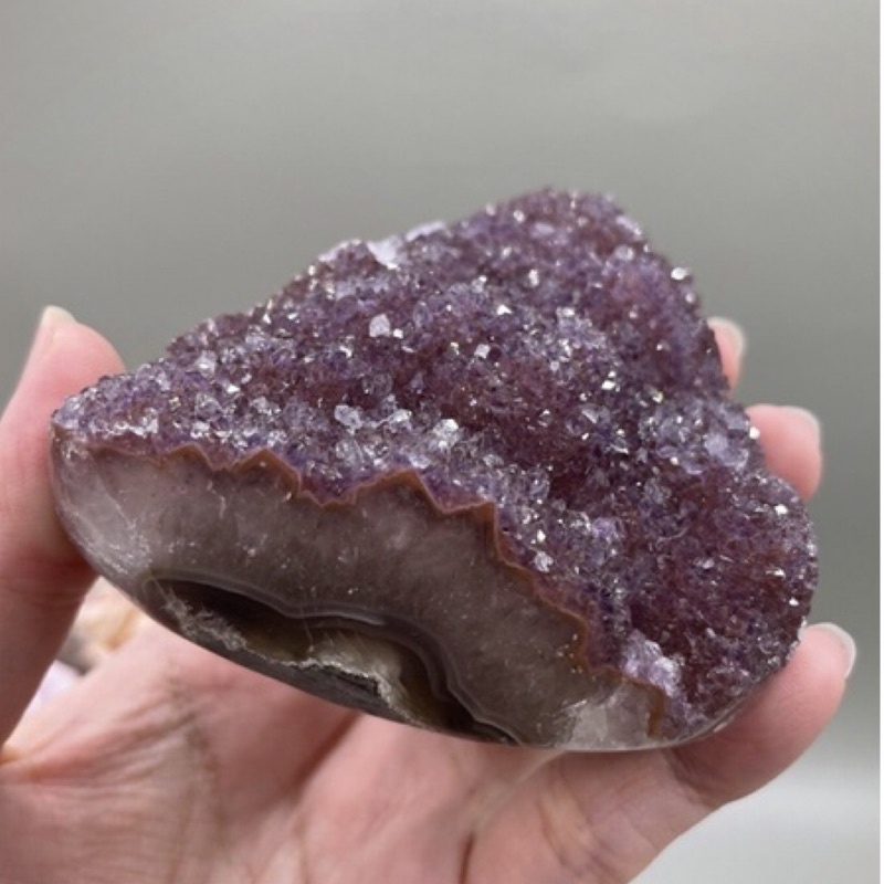 異象紫水晶 意象晶鎮 彩晶鎮 晶陣 梅粉色 粉紫色 球花 漸層瑪瑙邊 紅邊瑪瑙邊 異象紫晶 紫紅色 淨化 原礦 原石