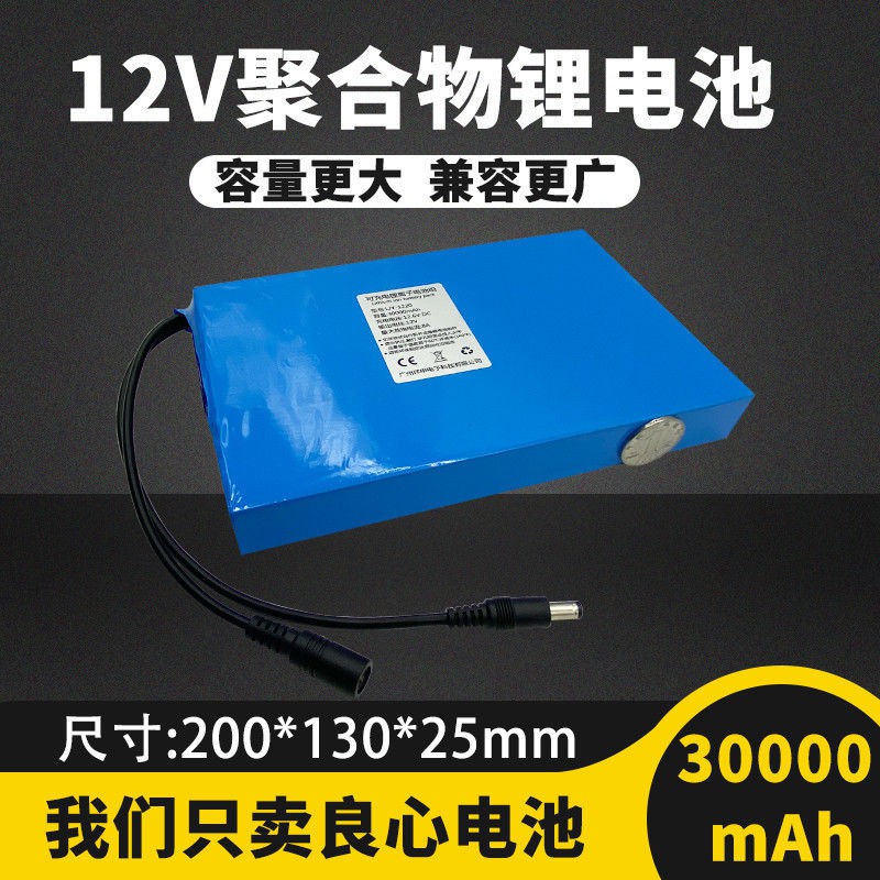 鋰電池12v伏大容30ah大容量聚合物戶外led理離子蓄電瓶音箱輕超薄 蝦皮購物