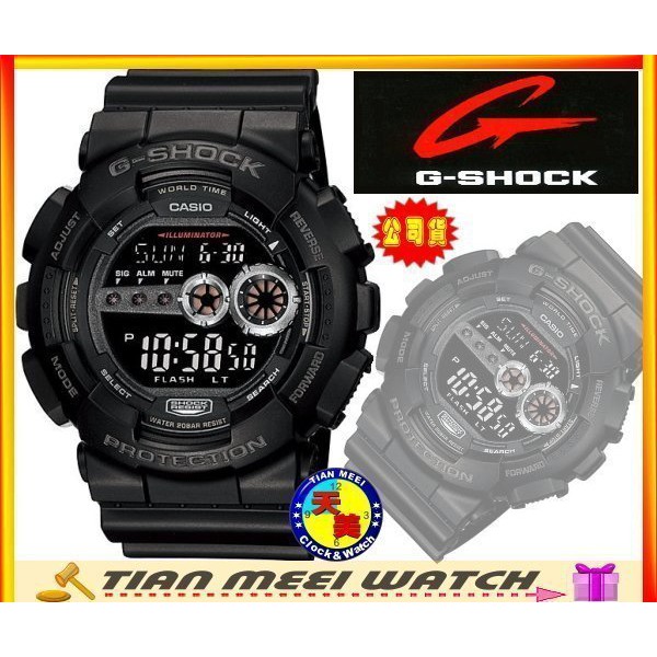 【台灣CASIO原廠公司貨】G-SHOCK 超亮極光LED系列 GD-100-1B【天美鐘錶】【下殺↘超低價有保固】