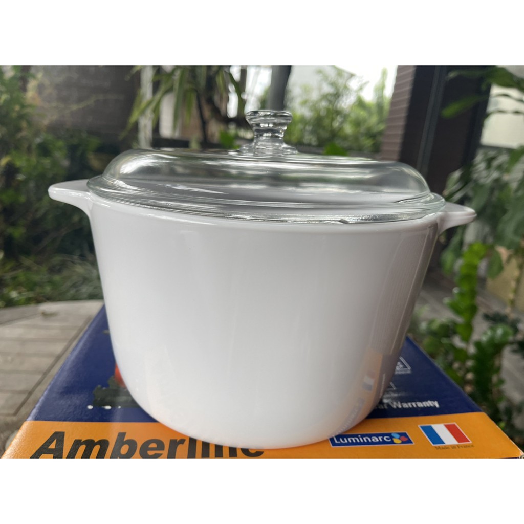 樂美雅 Luminarc 法國製 3.25公升 電磁爐專用湯鍋耐熱鍋 法國白色湯鍋 Luminarc Amberline