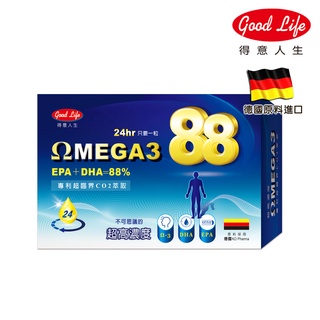 得意人生德國88%超高濃度Omega-3魚油膠囊(30粒x 1盒)多入組