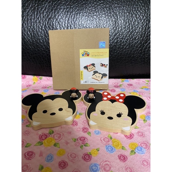 知音文創 迪士尼Disney TSUM TSUM系列杯墊公仔組 /木質杯墊杯緣子/米奇米妮米老鼠 情人2入組