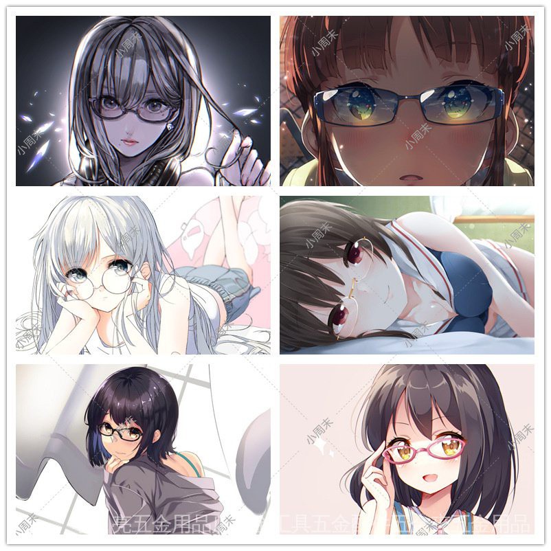 日系卡通動漫圖片二次元眼鏡美少女角色繪畫插畫海報模板素材600k Si2t 蝦皮購物