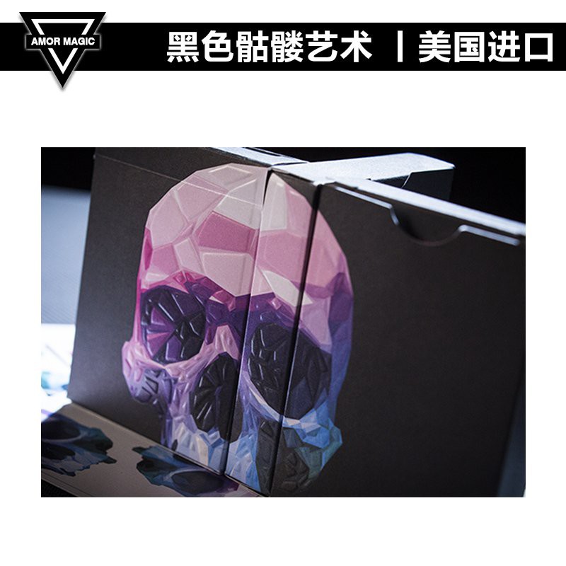 紙牌 Amor魔術memento Mori 黑色骷髏藝術花切魔術撲克牌 蝦皮購物