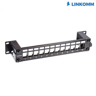 【LINKOMM】12Port STP 壁掛式 空架網路跳線面板 遮蔽 金屬 Patch Panel 資訊插座 RJ45