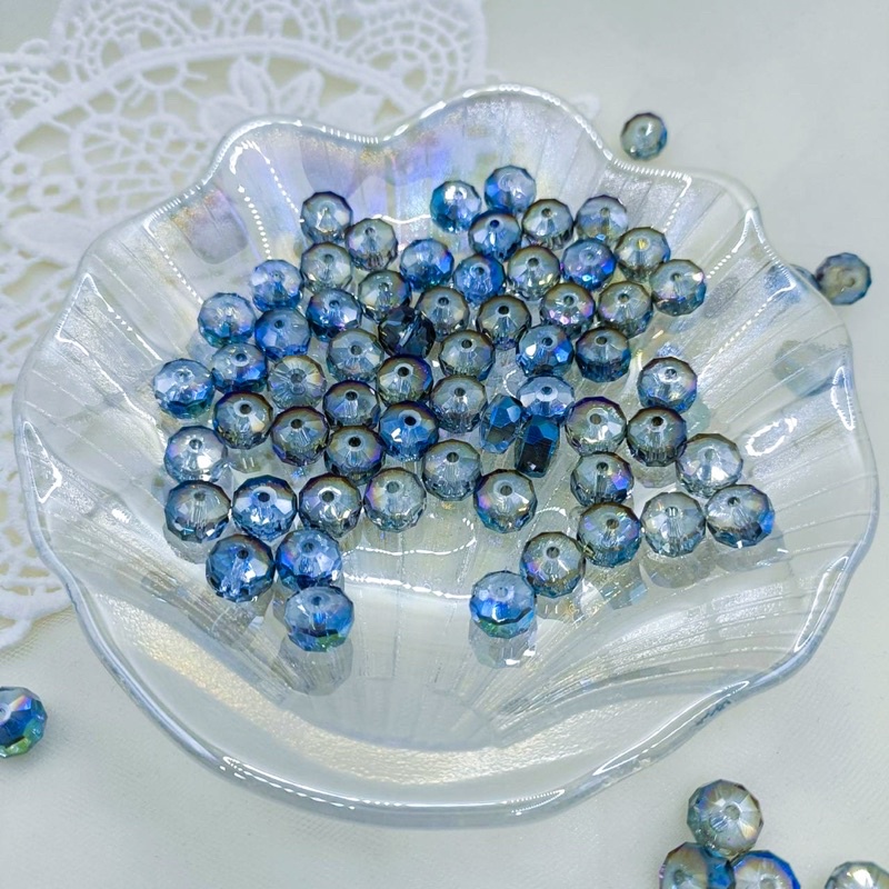 【小聰頭手作】現貨 孔雀藍 奧地利 車輪珠 散珠 水晶 小珠 珠子 串珠 圓珠 材料珠 DIY