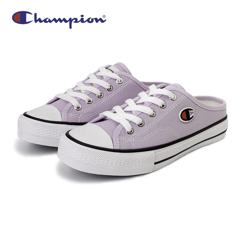 Champion 女帆布鞋穆勒鞋CANVAS SLIP-粉紫