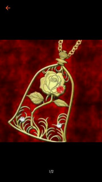 【日本貨品】迪士尼 公主系列 “ 美女與野獸 ” 玫瑰 項鍊 飾品 ~