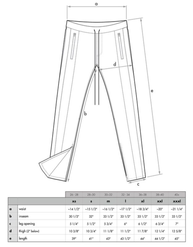 mnml track pants sizing