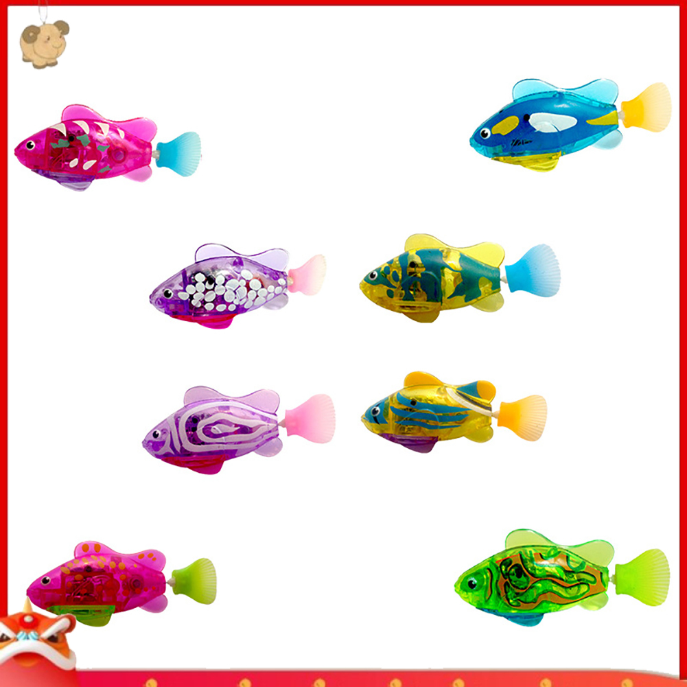 【EY】電子魚機器人閃光水族箱浴缸裝飾兒童玩具