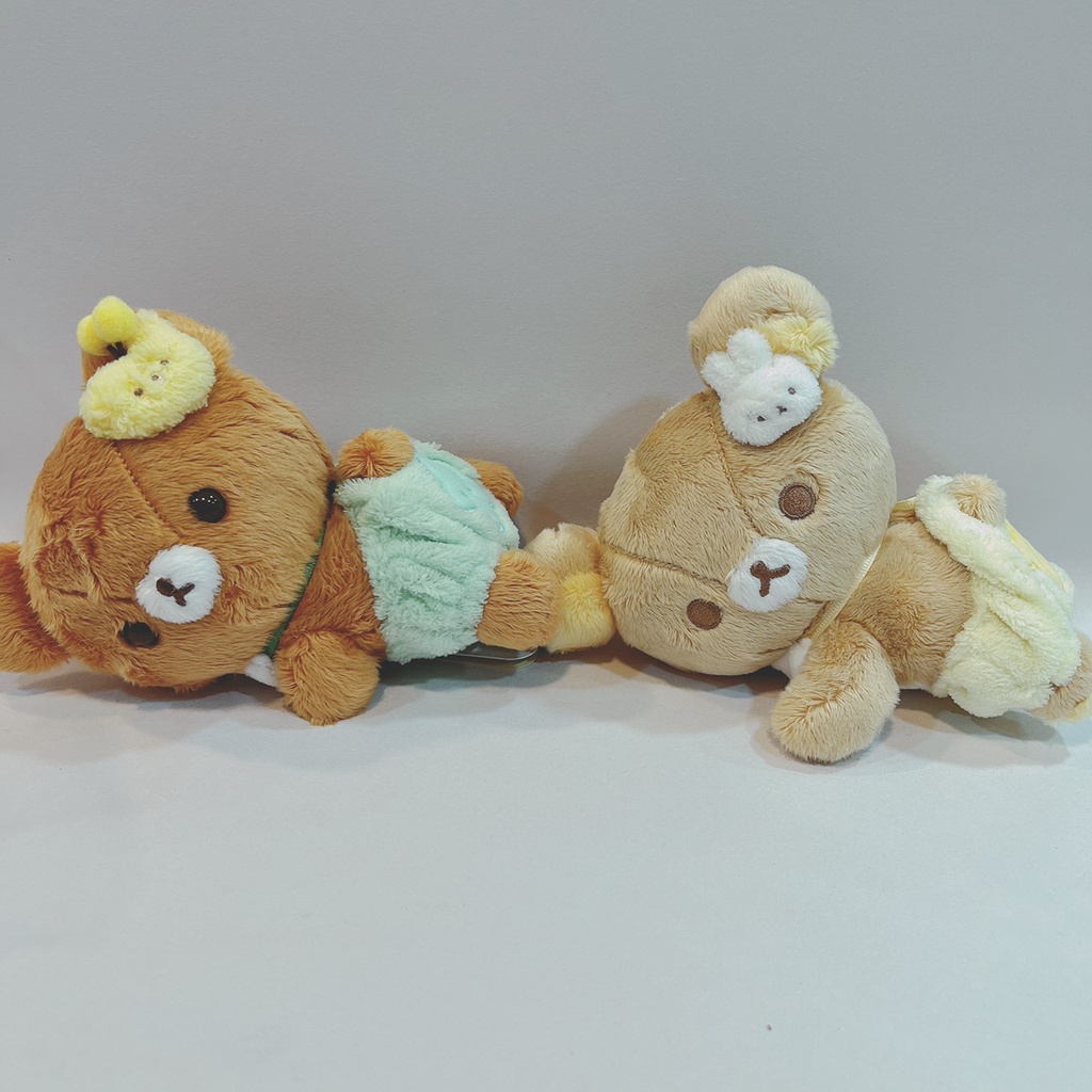 艾德雜貨 日本正版 拉拉熊 寶寶系列 懶妹娃娃 趴姿 寶寶兔沙包 Rilakkuma 懶懶熊 寶寶 嬰兒 白兔 沙包