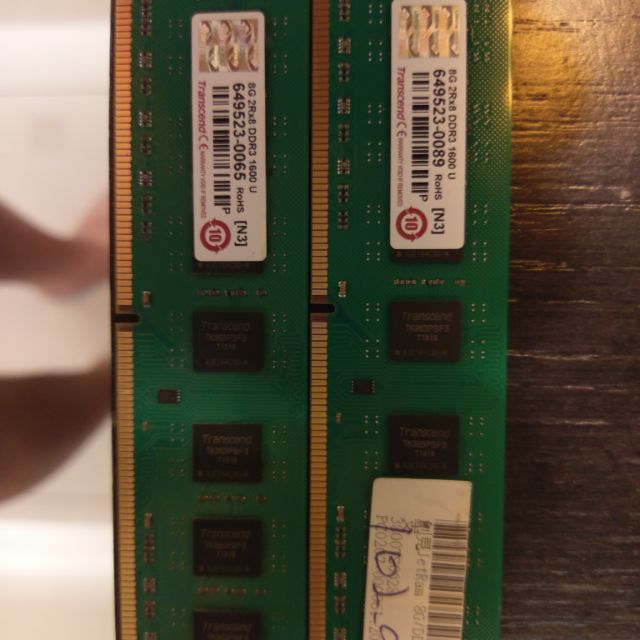 創見 DDR3 1600 8G 兩條