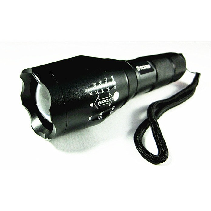 Bk57 超高亮度大光圈電池手電筒t6燈泡伸縮變焦鋁合金外殼附掛繩露營腳踏車探險當兵 蝦皮購物