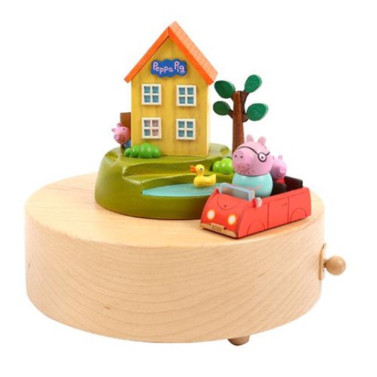 Peppa Pig 佩佩豬粉紅豬繞圈音樂鈴音樂盒 蝦皮購物