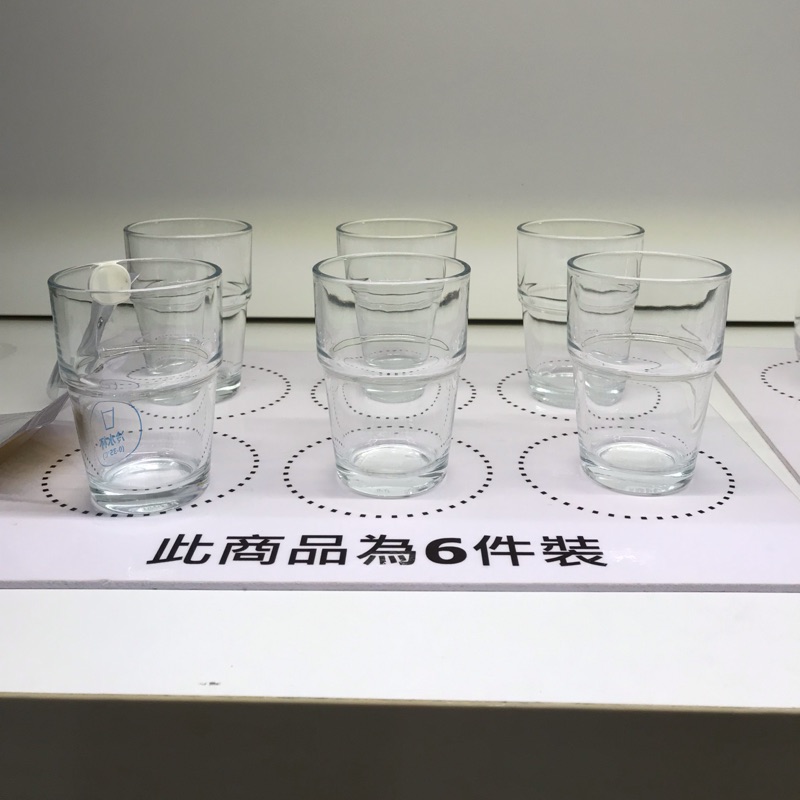 《蝦皮電子發票》超級IKEA代購-透明玻璃杯子6入/小杯子/6入杯