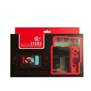 KJH Switch 11合1 NS主機保護套裝 矽膠軟質保護殼 Joy-Con 手把矽膠套 + 高低按鍵帽8顆 遊戲配