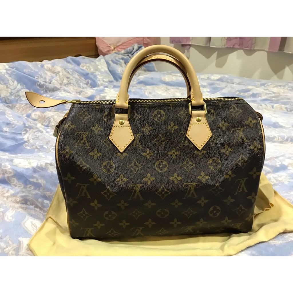 二手 LV LOUIS VUITTON 原花波士頓包 Speedy 30 手提包 謝絕議價