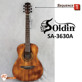 【爵士樂器】Soldin SA-3630A 羽毛木擦色系列 旅行吉他 36 吋 夕陽色