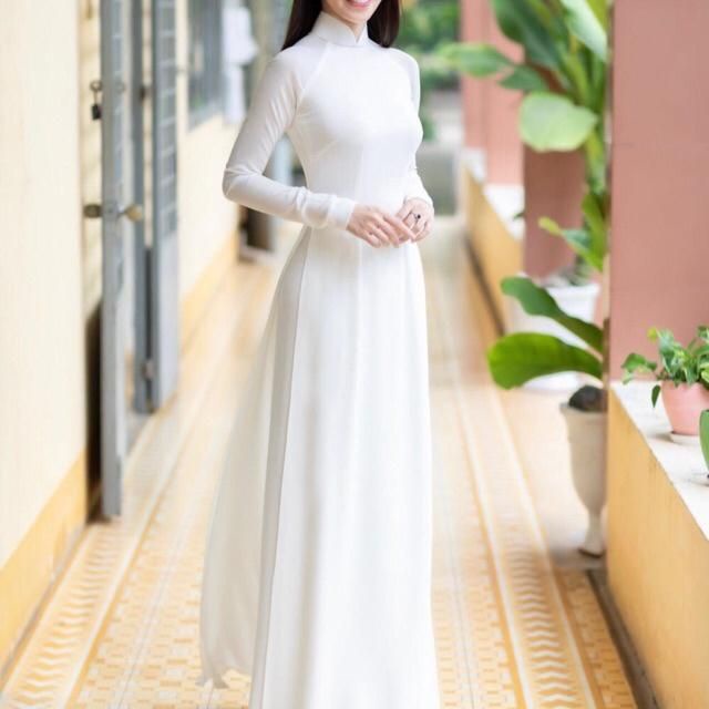 【好彈力】日本絲綢學生白奧黛-傳統奧黛-越南學生製服