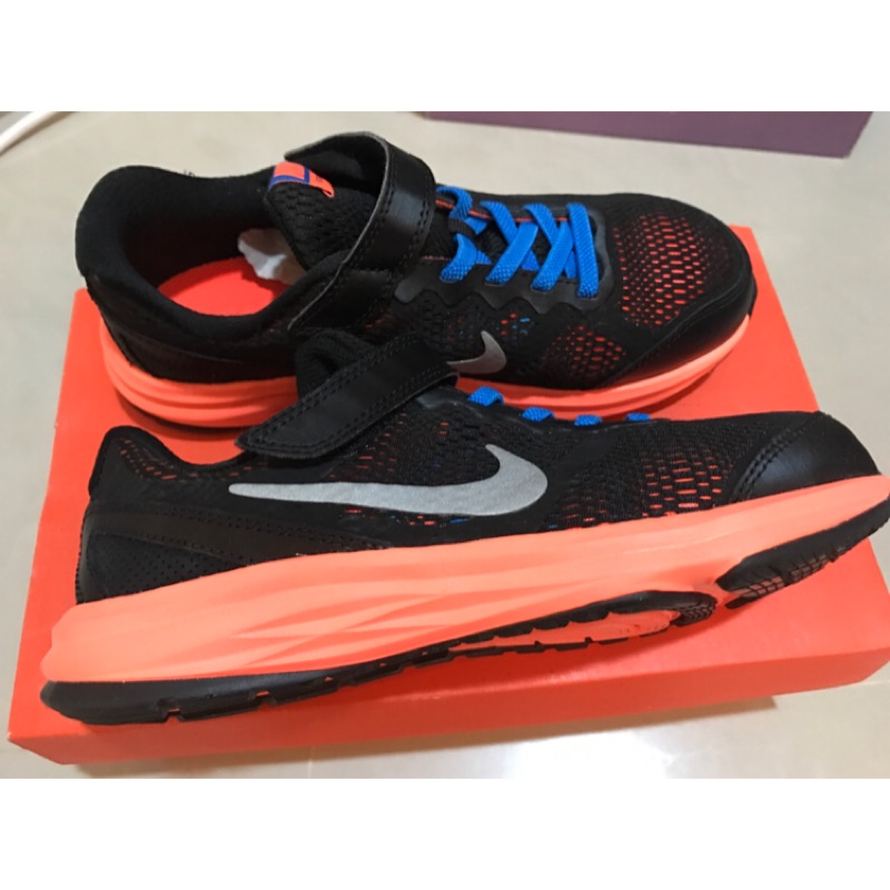 耐吉Nike運動鞋 童鞋 橘黑 3y 22號 35