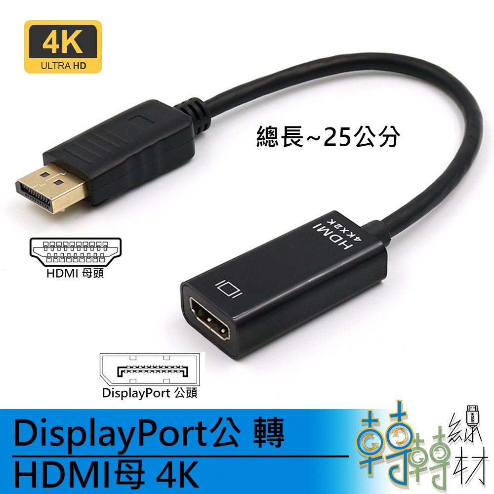 DisplayPort公轉HDMI母4K // 高階電競螢幕電視 電玩主機 高清 線材
