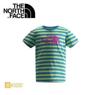 【The North Face 女童 快乾短袖T恤《青藍/芽綠》】CC0H/快速排汗/輕量/運動上衣/悠遊山水