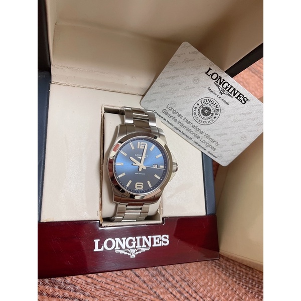 LONGINES 浪琴錶 L37604966 征服者系列 經典腕錶/藍面43mm 約八新2018購入