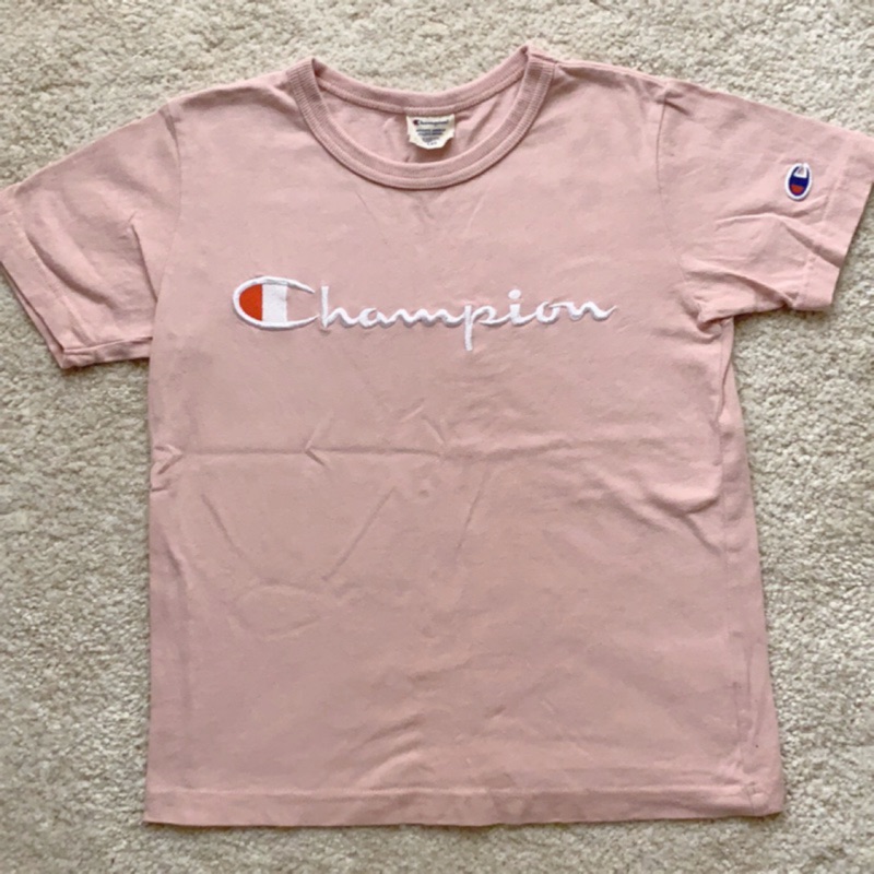 二手 champion 女童粉色短袖T恤 140