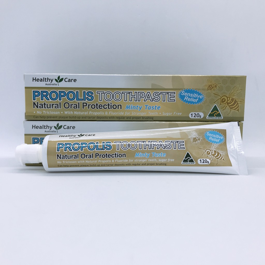 澳洲 Healthy Care蜂膠舒敏淨白牙膏120g（薄荷味，無糖，含天然蜂膠 、氟化物）