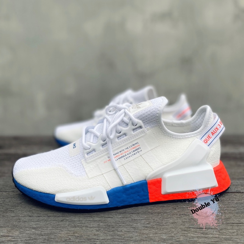 DY• ADIDAS ORIGINALS NMD_R1.V2 BOOST 白藍橘 休閒運動 襪套 男鞋 FX3949