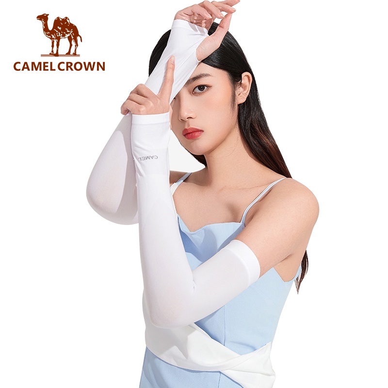 CAMEL CROWN駱駝​ 防曬袖套 冰絲涼感袖套 防紫外線速乾袖套 運動透氣騎行袖套