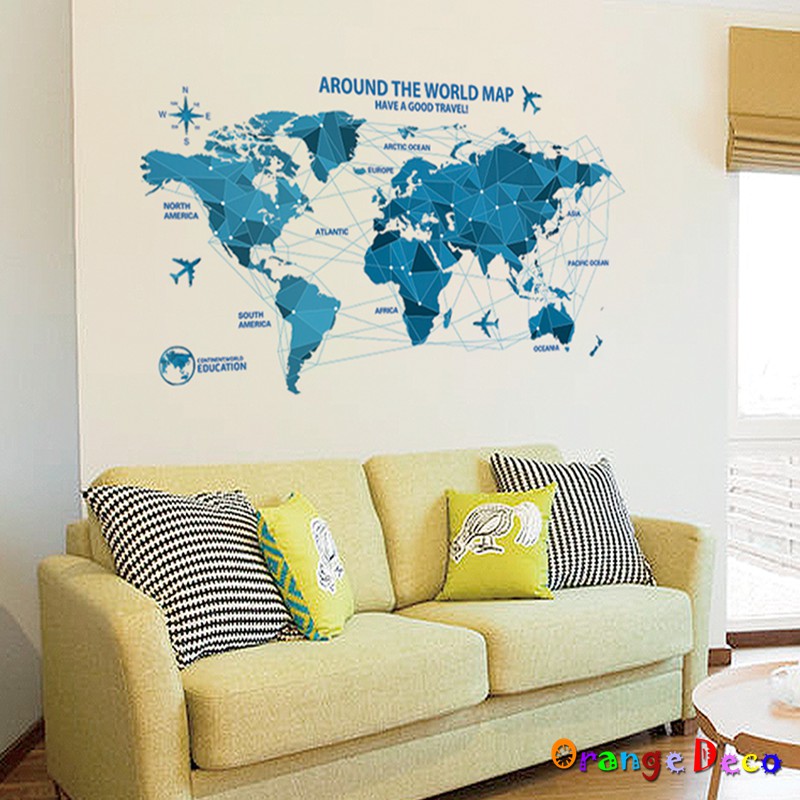 【橘果設計】世界地圖 壁貼 牆貼 壁紙 DIY組合裝飾佈置